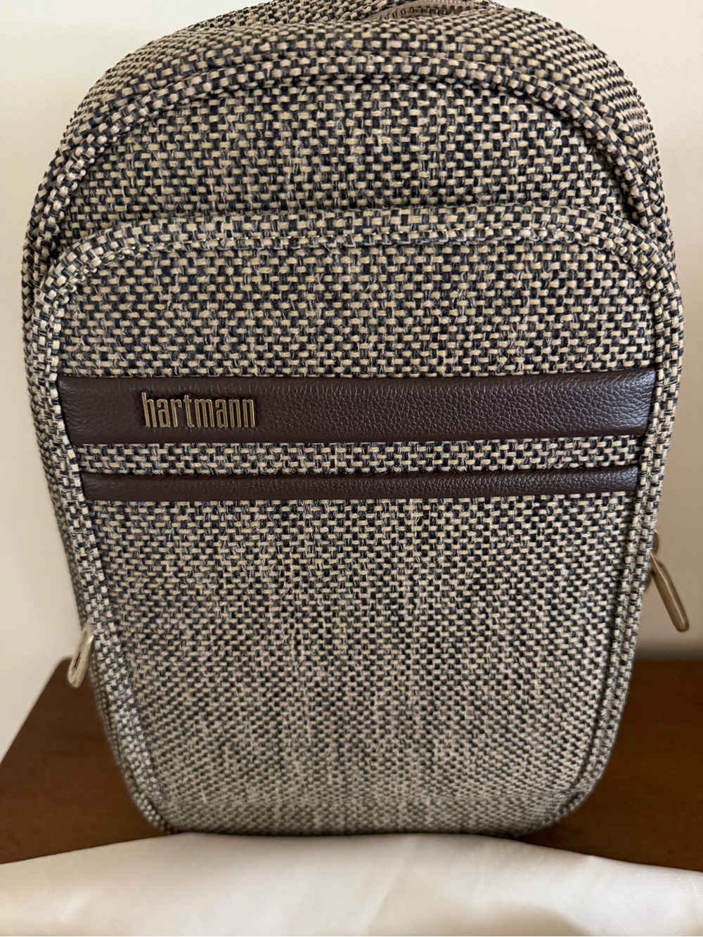 Hartmann Women's Brown & Cream Woven Crossbody Bag - Sleek Hands-Free Design